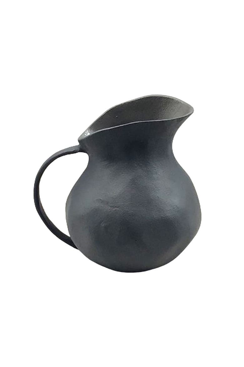 8.5" Warm Grey Aluminum Vase with Handle, Alternate, color, Warm Grey
