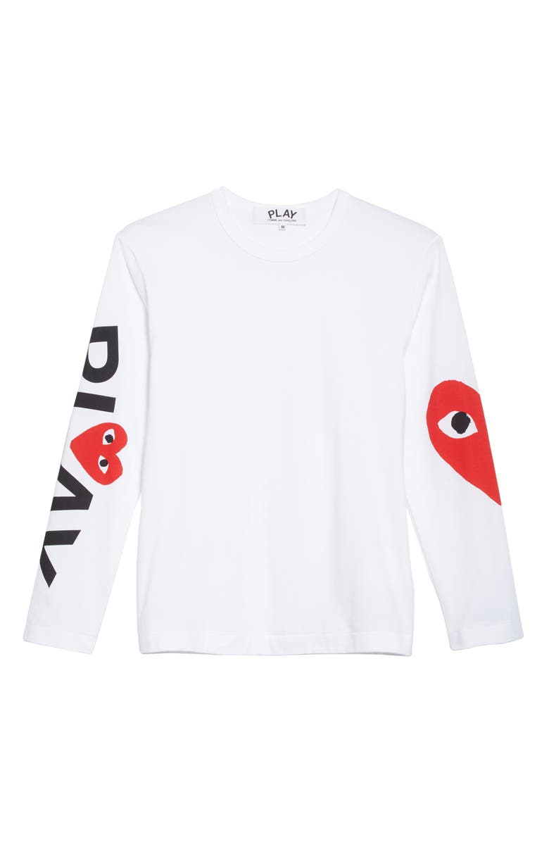 Comme des Garçons PLAY Logo Long Sleeve Graphic Tee, Alternate, color,