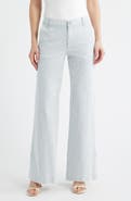 KOBI HALPERIN Keren High Waist Stripe Wide Leg Stretch Cotton Pants