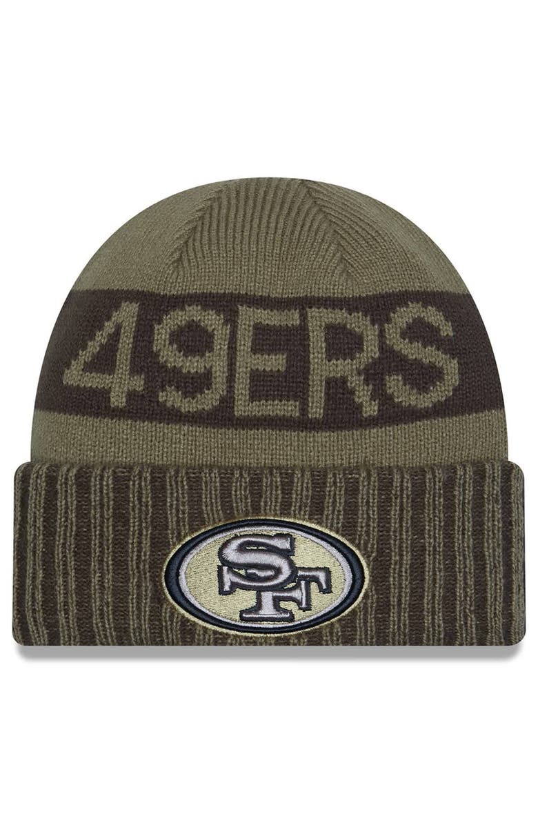 New Era Men's New Era  Dark Green San Francisco 49ers 2025 Salute to Service Cuffed Knit Hat, Main, color, 
