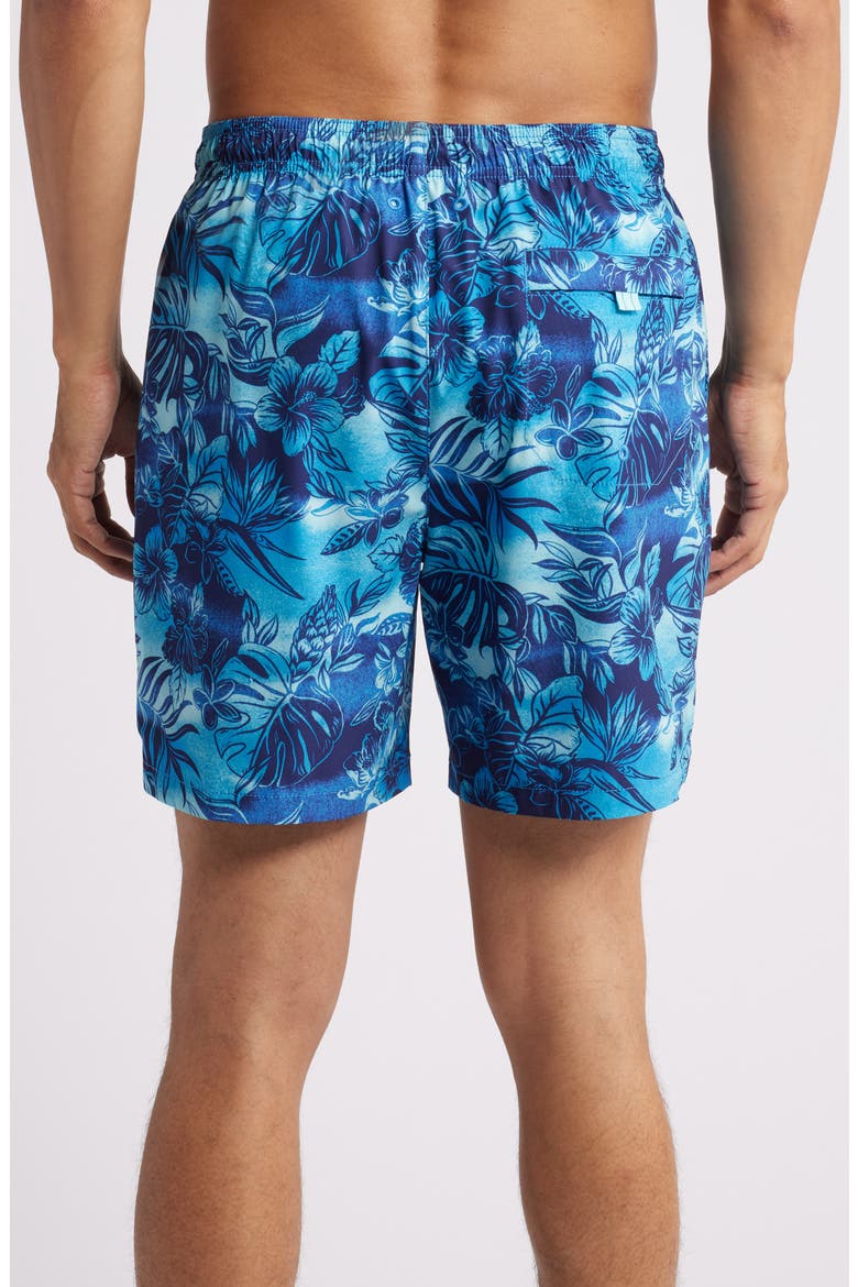Naples Ocean Escape Floral Performance Swim Trunks, Alternate, color, ECLIPSE