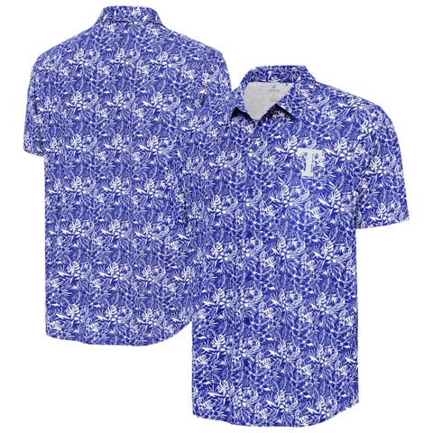 Men's Antigua Royal Texas Rangers Resort Button-Up Shirt