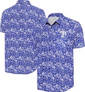 ANTIGUA Men's Antigua Royal Texas Rangers Resort Button-Up Shirt