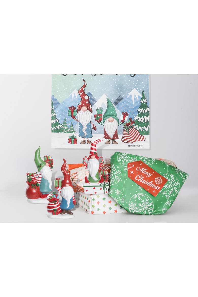 Gnome Christmas Flag, Alternate, color, Blue