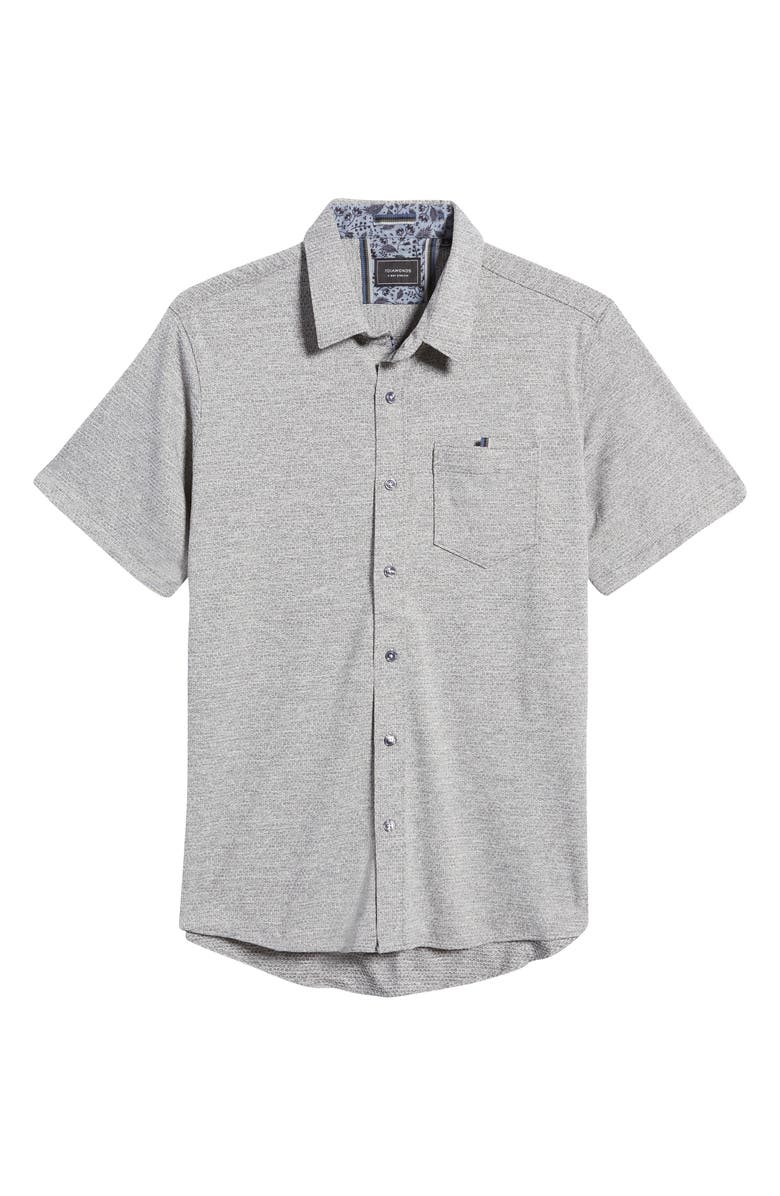 7 Diamonds Vision Of Love Slim Fit Stretch Solid Short Sleeve Button-Up Shirt, Alternate, color, 