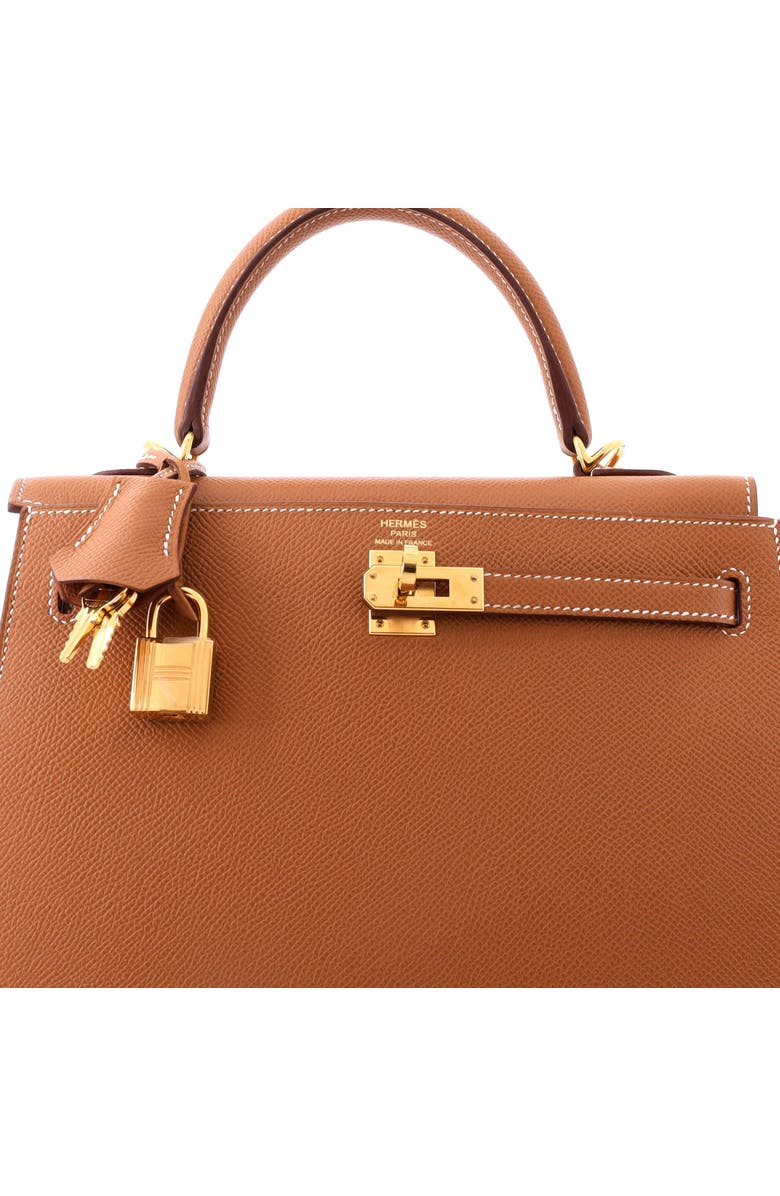 Pre-Owned Hermes Kelly Handbag Brown Epsom with Gold Hardware 25, Alternate, color, Gold