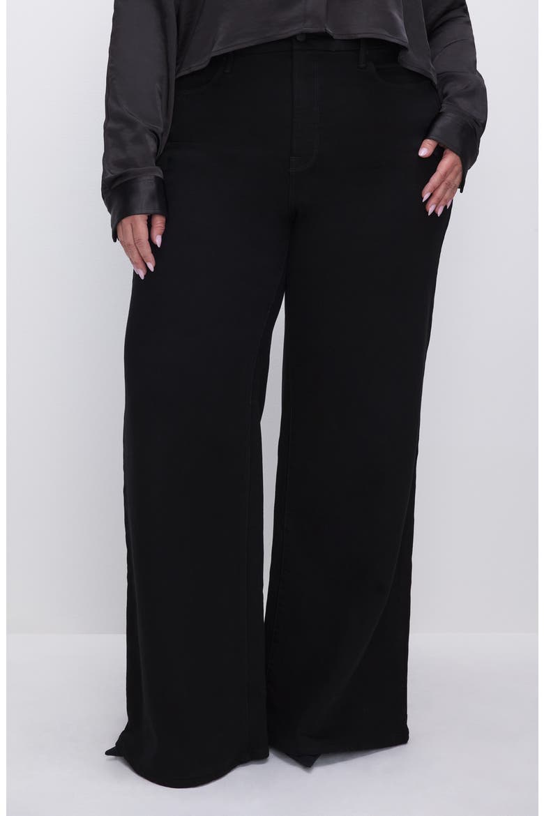 SoftTech Good Waist High Waist Palazzo Jeans, Alternate, color, BLACK319