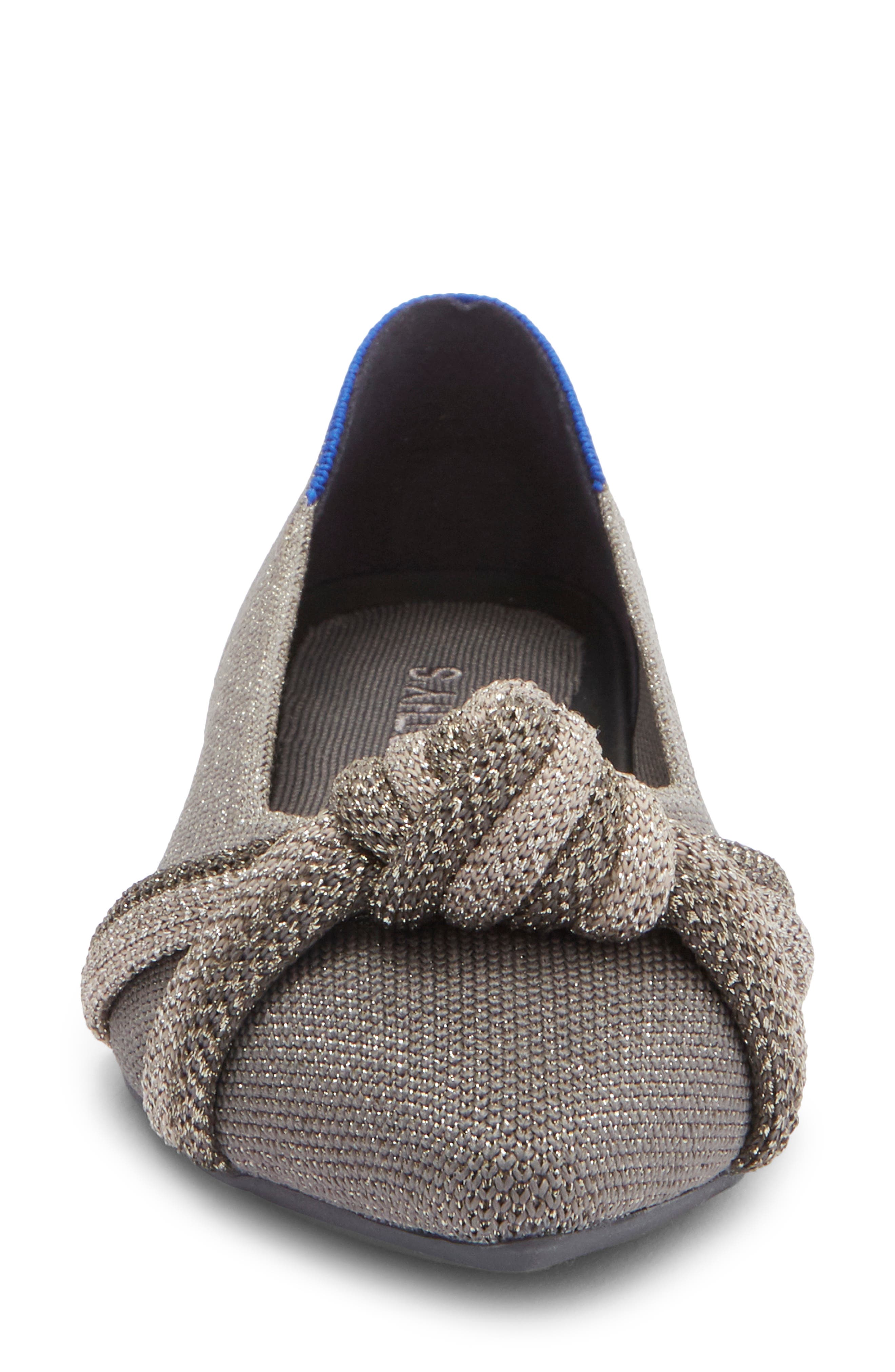 Pointed Toe Knot Flat, Alternate, color, SILVER MIX