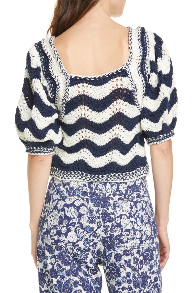 Luciana Wave Stripe Sweater, Alternate, color, MIDNIGHT