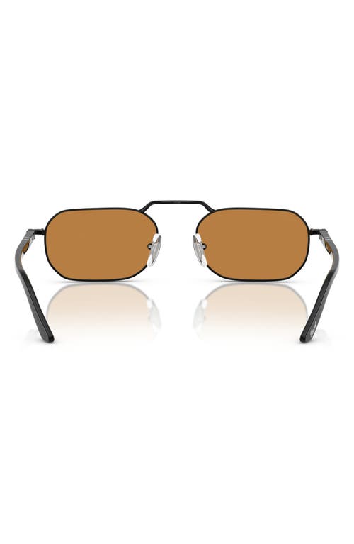 Persol 57mm Polarized Rectangular Sunglasses In Black/yellow