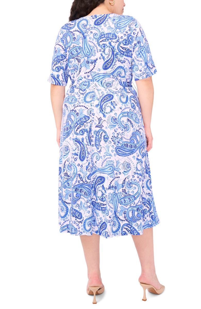 Vince Camuto Tie Front Midi Dress, Alternate, color, New Ivory