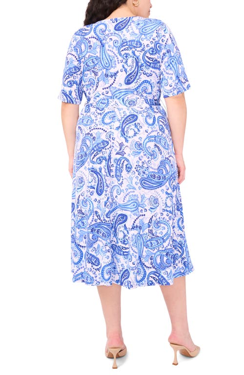 Vince Camuto Tie Front Midi Dress In Blue