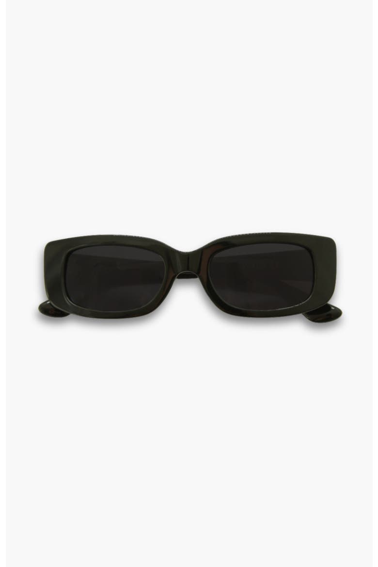 Delancey Rectangular Polarized Sunglasses, Main, color, Black