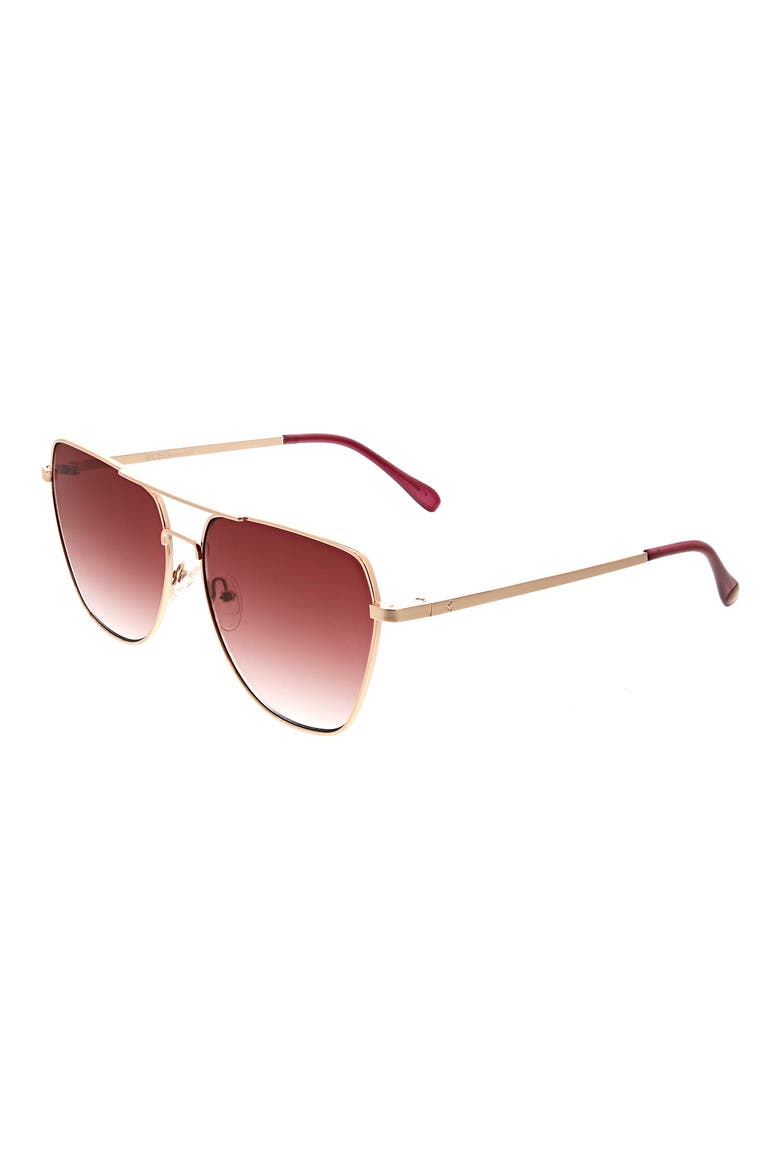 62mm Modern Geometric Aviator Sunglasses, Main, color, ROSE GOLD