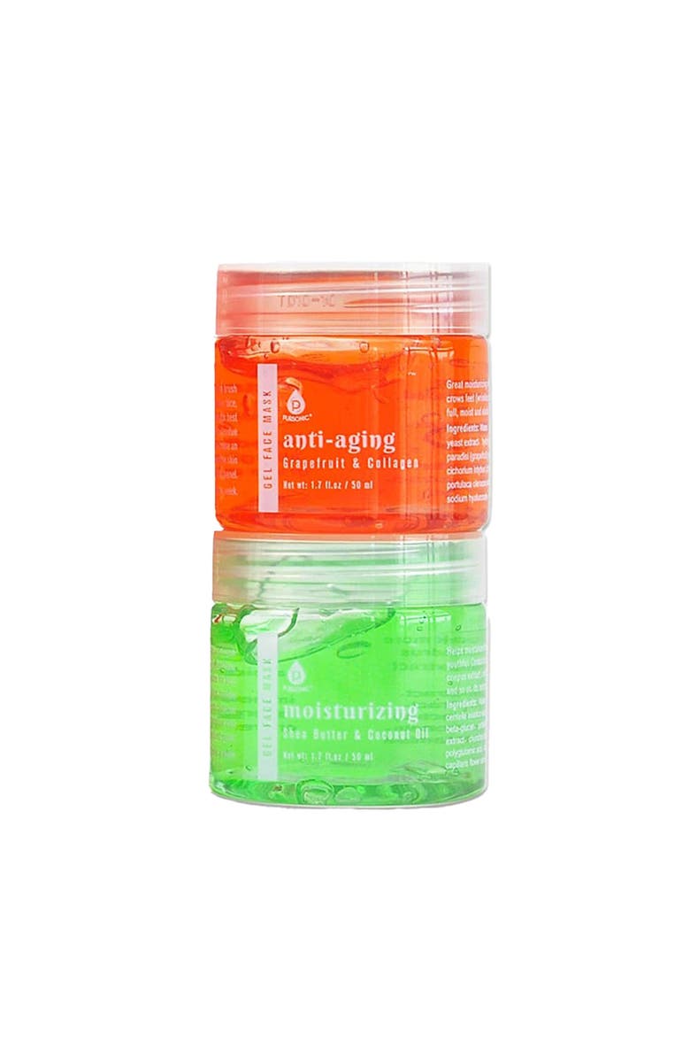 PURSONIC 2 Pack Facial Therapy Gel Face Mask with Mask Applicator, Main, color, Multicolor