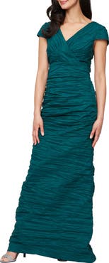Alex Evenings Crinkle Stretch Taffeta Mermaid Gown