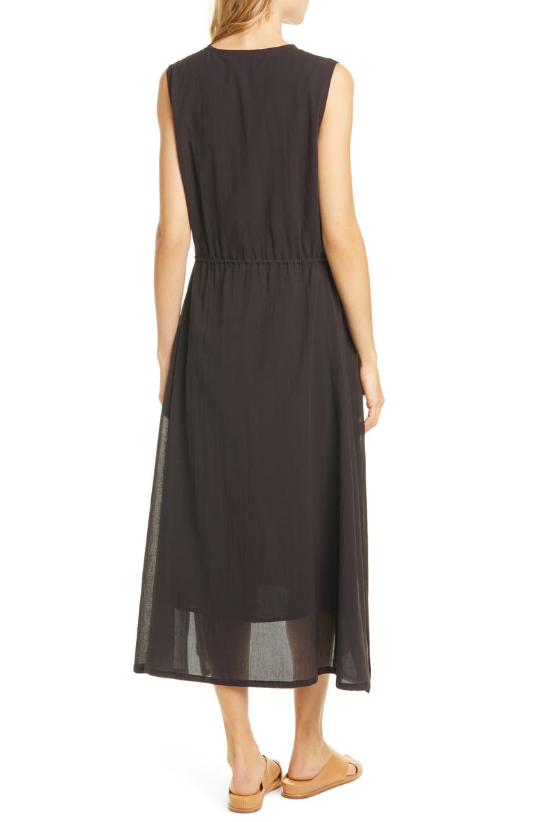 Vince Drawstring V-Neck Midi Dress, Alternate, color, 