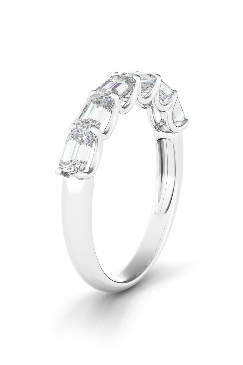 Half Sideways Lab Created Diamond 18K Gold Eternity Ring, Main, color, WHITE GOLD