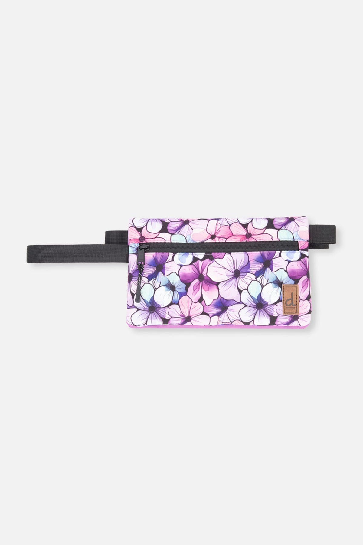 Deux par Deux Floral Compact Functional Charming Pencil Case, Main, color, Black Floral Print
