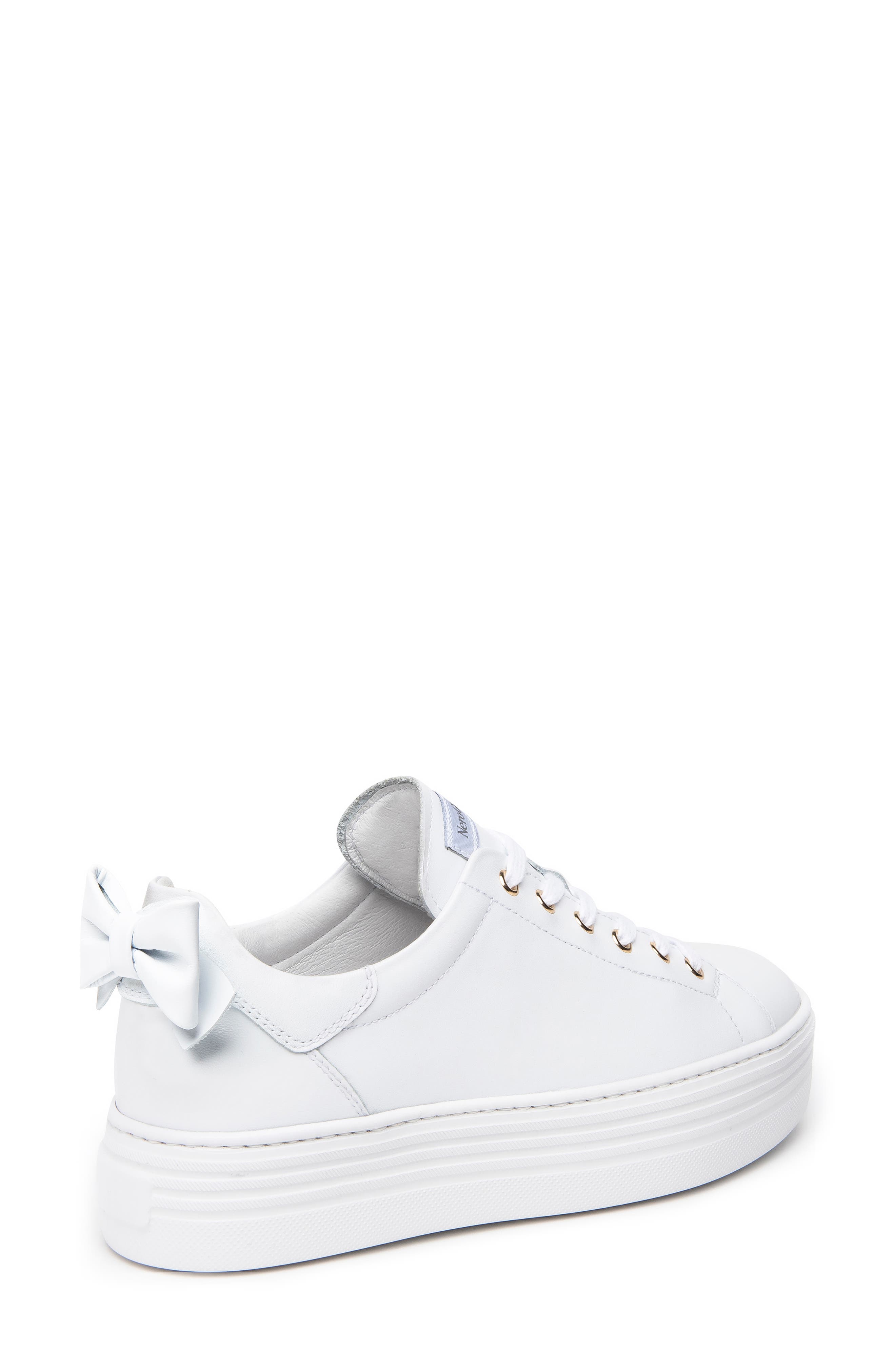 NeroGiardini Bow Platform Skate Sneaker, Alternate, color, White