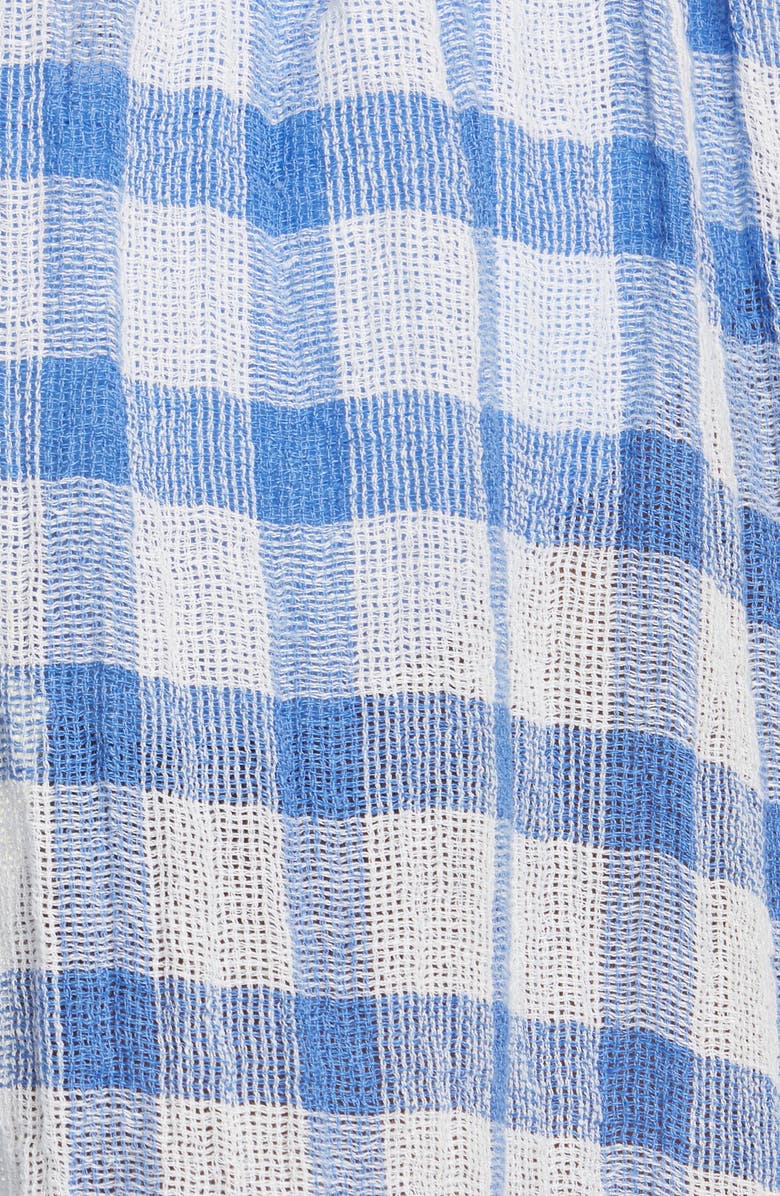 Lisa Marie Fernandez Farrah Check Linen Blend Circle Skirt, Alternate, color,