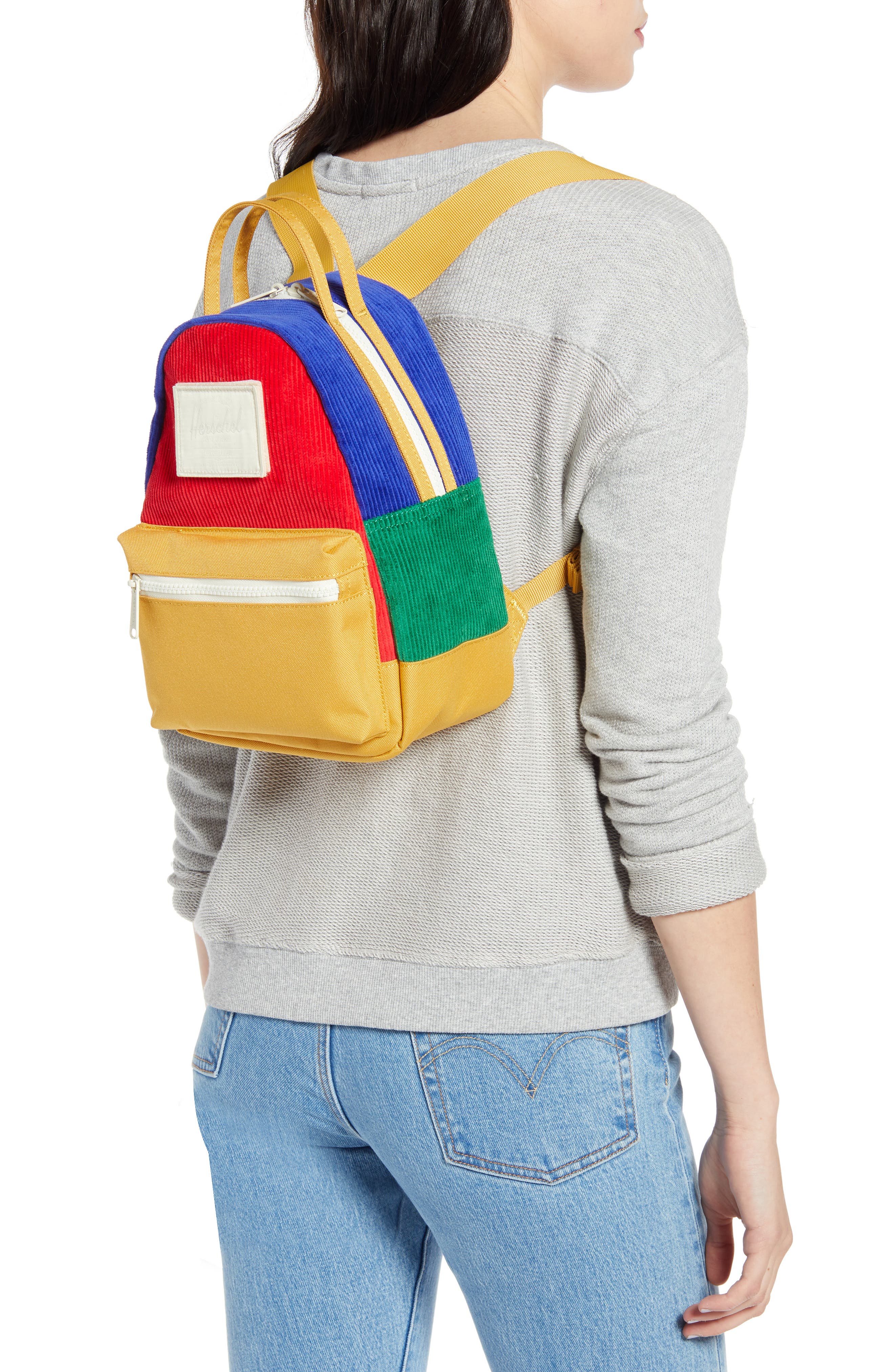 Herschel Supply Co. Mini Nova Corduroy & Canvas Backpack, Alternate, color, 