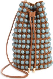 FARM Rio Beaded Macramé Bucket Bag