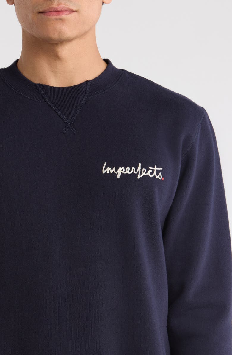 Imperfects Signature Crewneck Cotton Blend Fleece Sweatshirt, Alternate, color, Dark Navy
