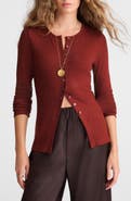 Madewell Textural Cutaway Crewneck Cardigan