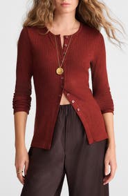 Madewell Textural Cutaway Crewneck Cardigan