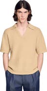 SANDRO Jute-effect polo shirt