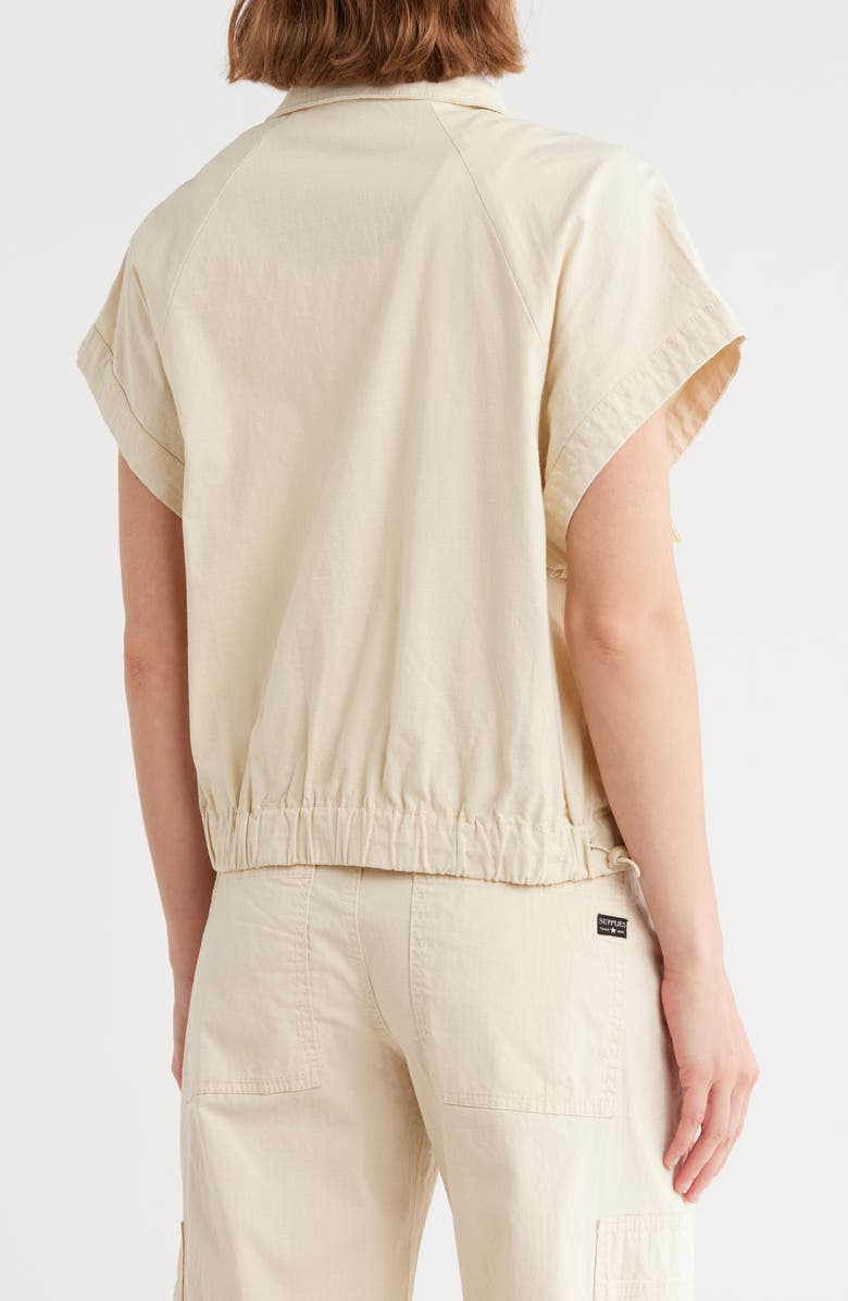 SUPPLIES BY UNIONBAY Shawna Short Sleeve Stretch Cotton Crop Jacket, Alternate, color, Alabaster