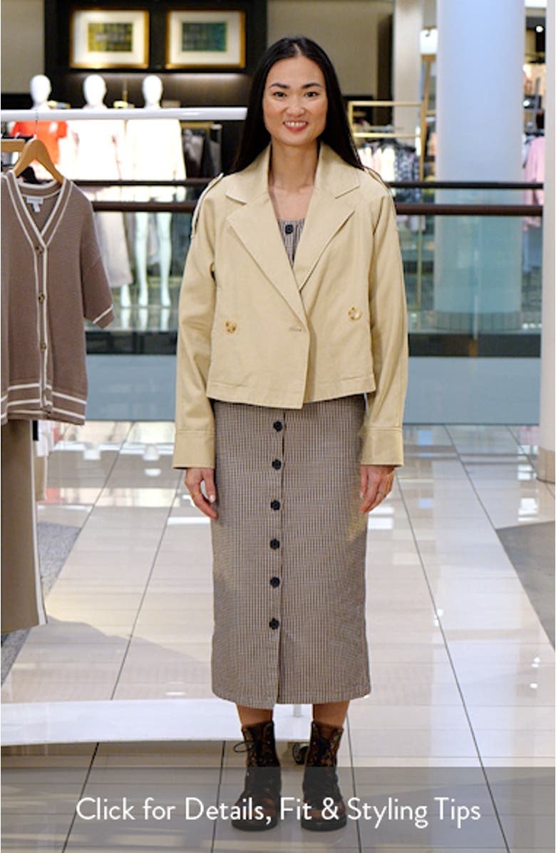 Double Breasted Crop Trench Jacket, sales video thumbnail