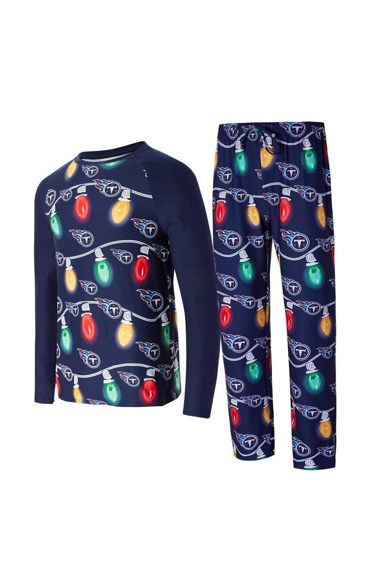 Men's Concepts Sport  Navy Tennessee Titans Garland Knit Raglan Long Sleeve T-Shirt and Pants Set, Main, color, Navy