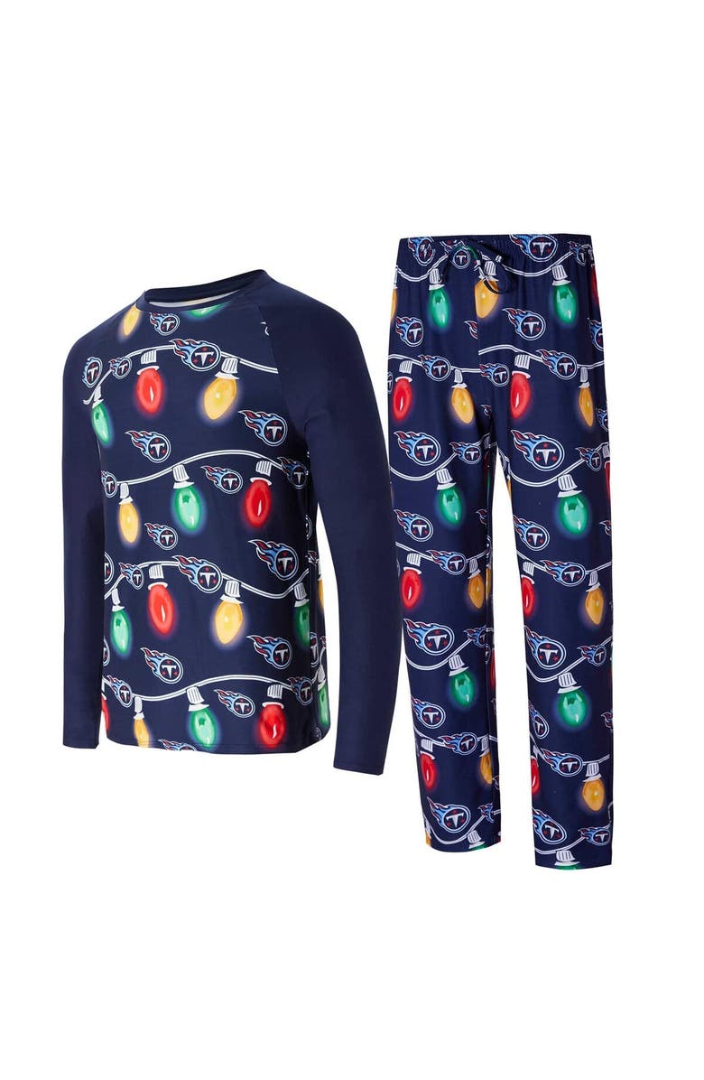 CONCEPTS SPORT Men's Concepts Sport  Navy Tennessee Titans Garland Knit Raglan Long Sleeve T-Shirt and Pants Set, Main, color, Navy