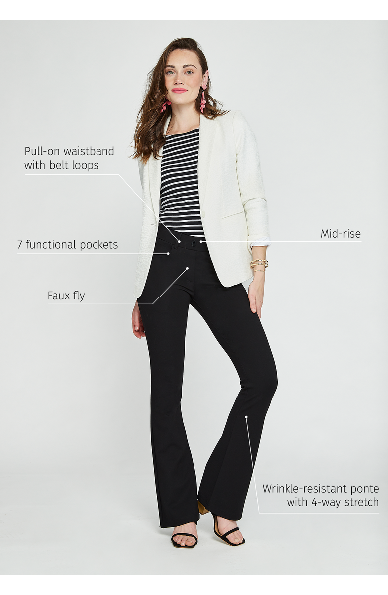 Betabrand 7 Pocket DPYP Dress Pant Yoga Pant Bootcut, Alternate, color, Black