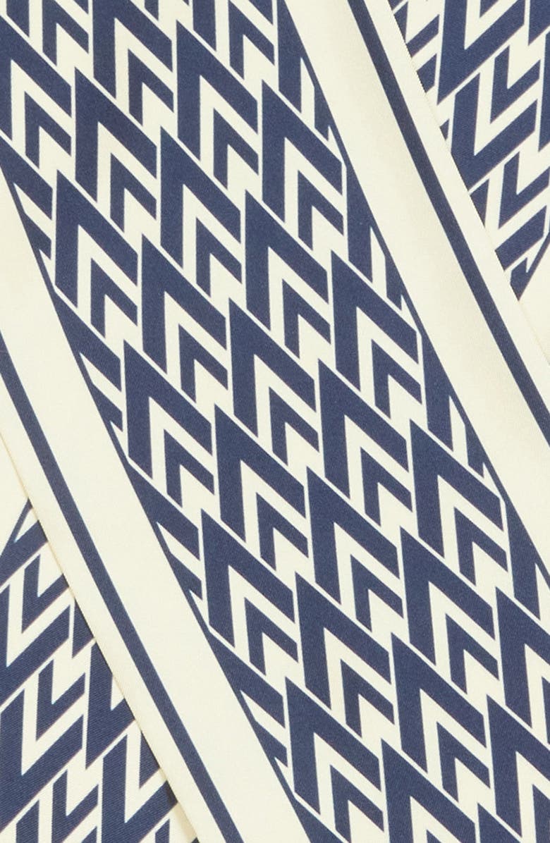 Valentino Garavani Silk Skinny Scarf, Alternate, color, Navy/ Cream