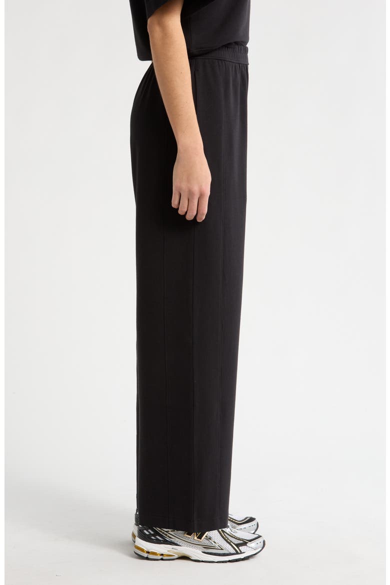 Luxe Terry Wide Leg Pocket Pants, Alternate, color, BLACK