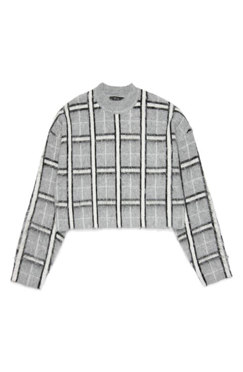 Jacob Plaid Jacquard Mock Neck Sweater