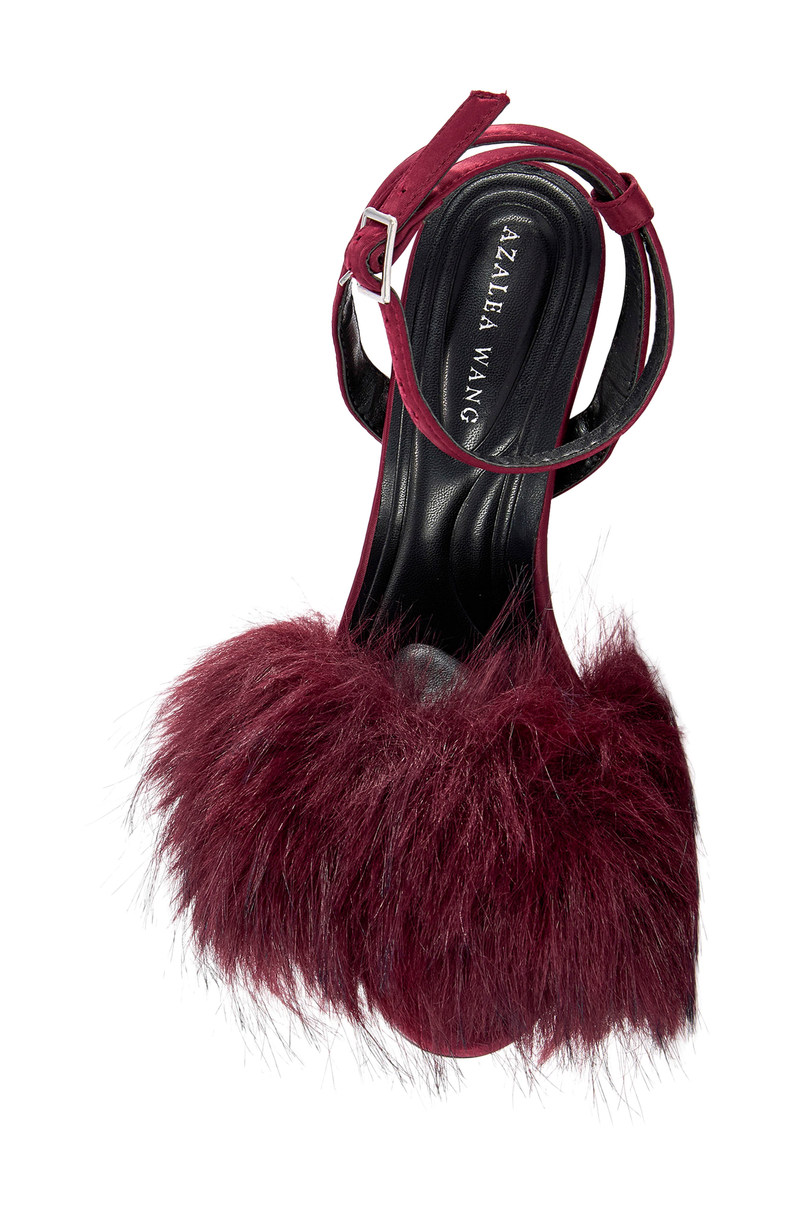 Nadia Faux Fur Pump, Alternate, color, BURGUNDY