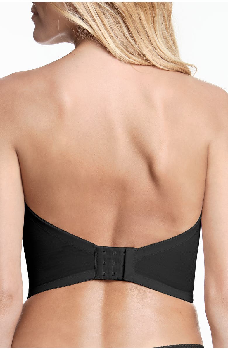 Dominique Intimates Tayler Ultra Low Back Strapless Lace Bra, Alternate, color, Black