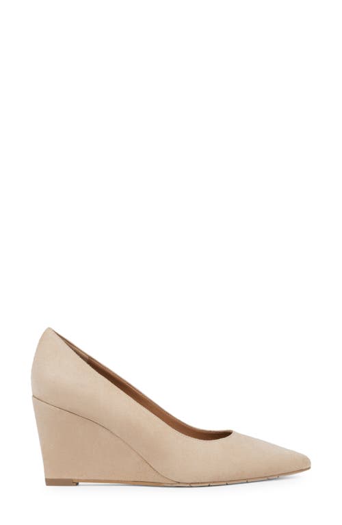Aquatalia Posie Water Repellent Pointed Toe Wedge Pump In Almond