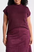 MAX STUDIO Mock Neck Short Sleeve Sweater
