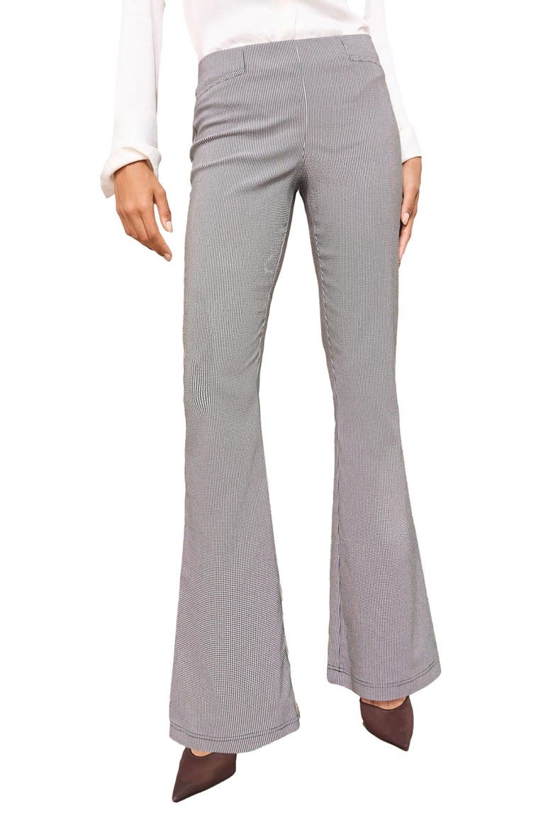 Houndstooth Flare Pull-On Pants, Main, color, BLACK MULTI