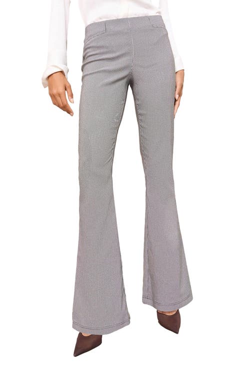 Houndstooth Flare Pull-On Pants