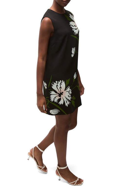 Veronica Beard Cromwell Floral Sleeveless Shift Dress In Black Multi