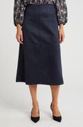 MAX STUDIO Faux Suede A-Line Midi Skirt