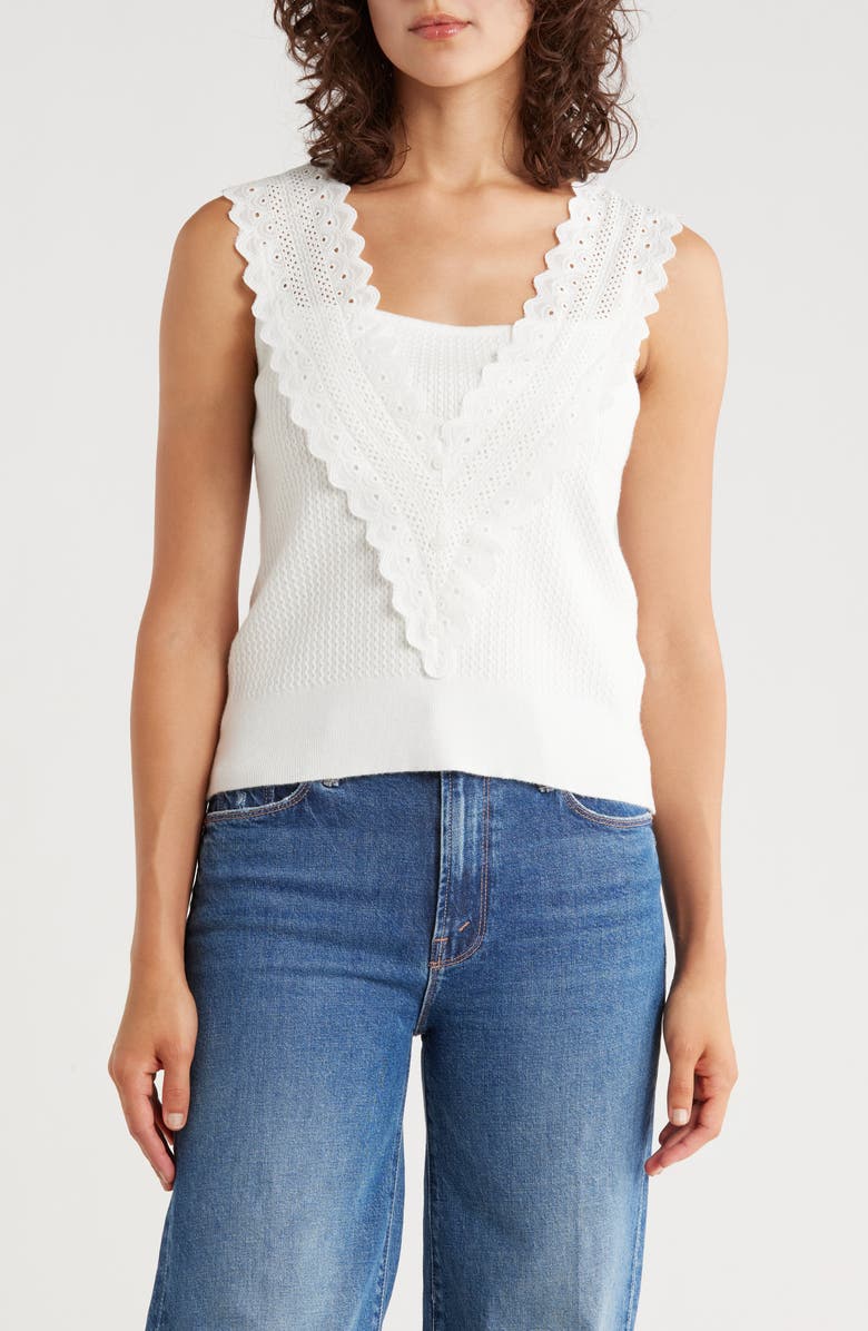 Muse V-Neck Sweater Tank, Main, color, Ivory