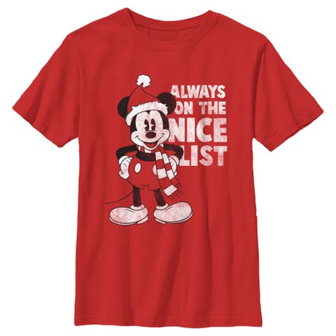 Boy's Mickey & Friends Christmas Always on the Nice List Mickey  Graphic T-Shirt