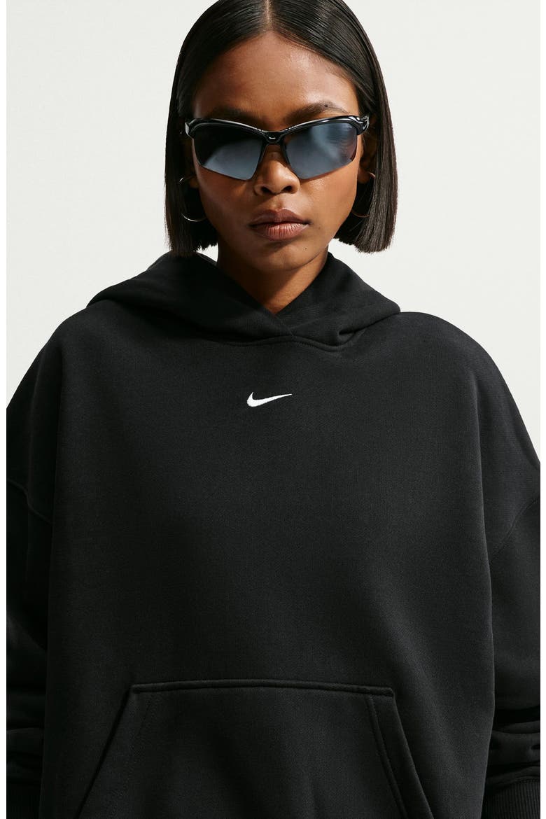 Oversized Pullover Hoodie, Alternate, color, TOTAL BLACK/ SAIL